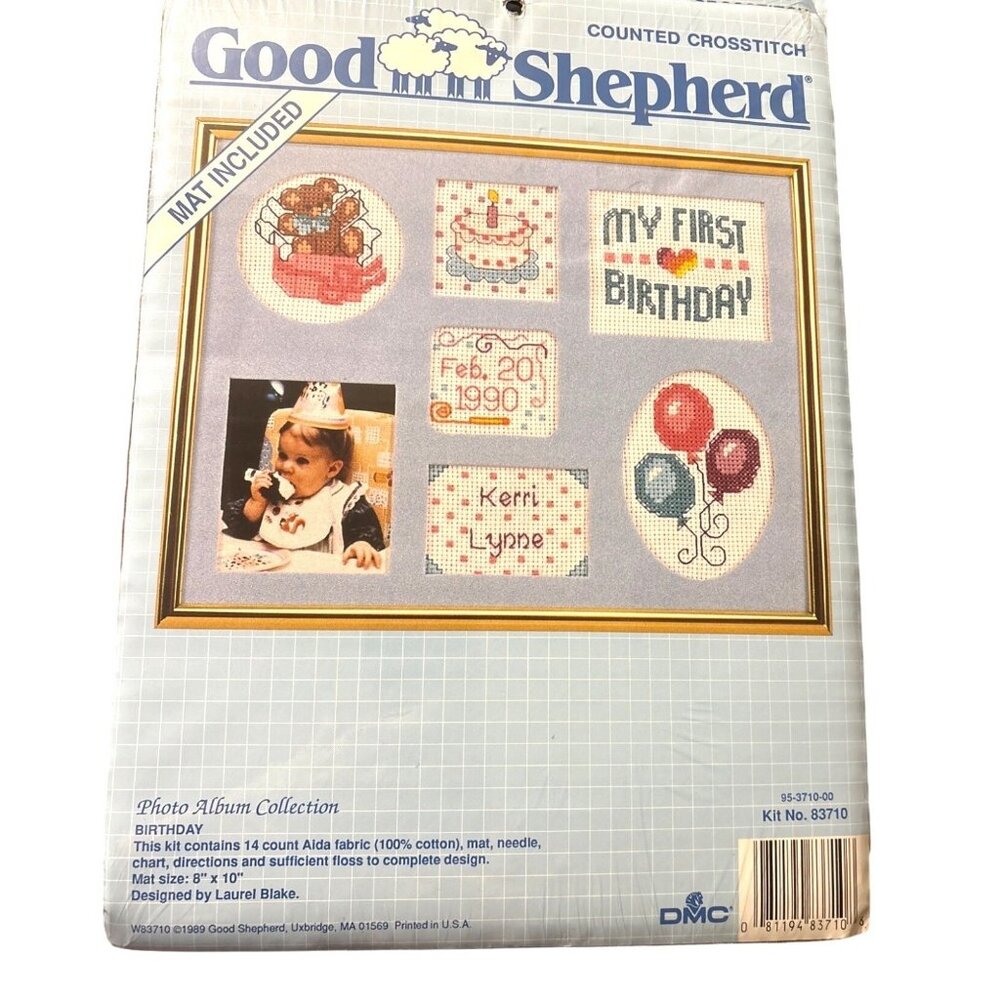 Vintage Cross-Stitch Kit Good Shepherd My First Birthday Photo Album Collection